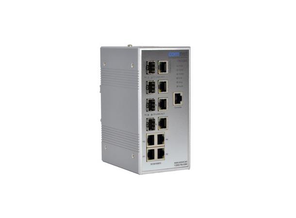 Industri switch 4 port+ 4x SFP Combo Managed, DIN mont. 10/100, up1000